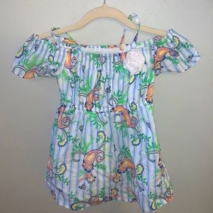 Janie and Jack Floral off shoulder dress size 4
